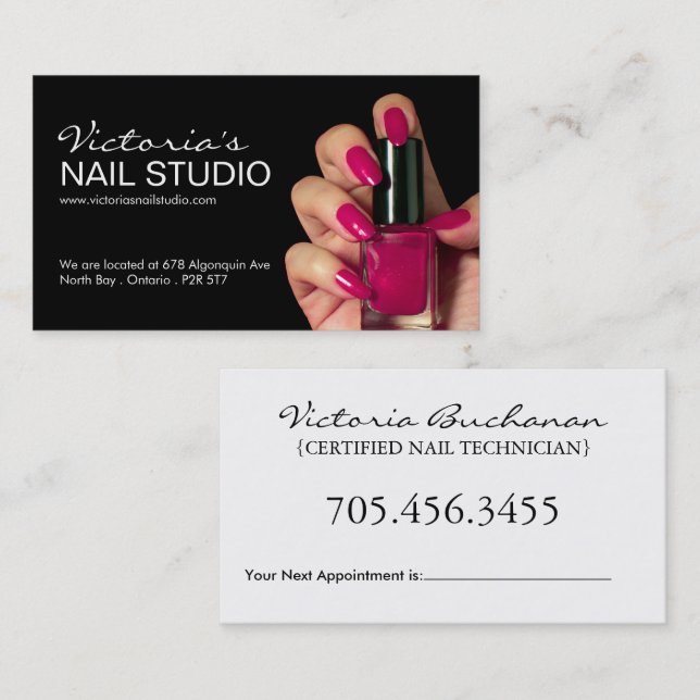 Minimal Nail Tech Appointment Card  (Front/Back)