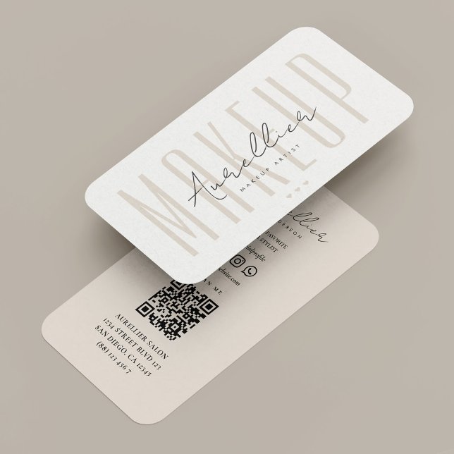Minimal Nail Tech Lashes Makeup artist Sand Business Card (Minimal Nail Tech Lashes Makeup artist Sand Business Card
)