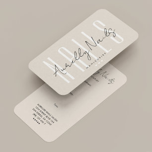 Minimal Nail Tech Manicurist Sand Appointment  Business Card