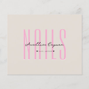 Minimal Nail Tech Pink Sand Beauty Salon Flyer