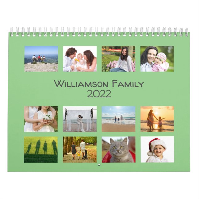 Minimal Name Year 12 Month 13 Photo Annual Custom Calendar (Cover)