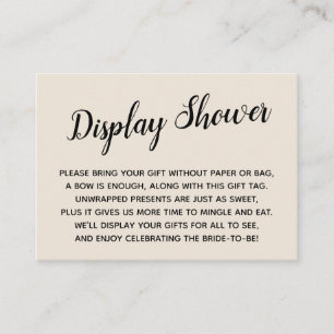 Minimal Natural Cream No Wrap Bridal Shower Gift Enclosure Card