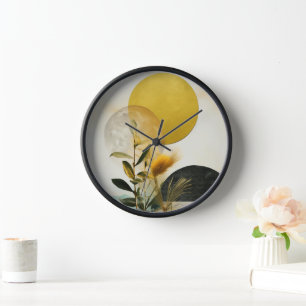 Minimal Nature Illustration Wall Clock