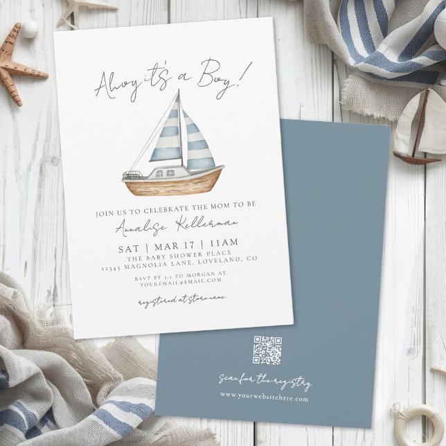 Minimal Nautical Baby Shower Invitation (Minimal Nautical Baby Shower Invitation)