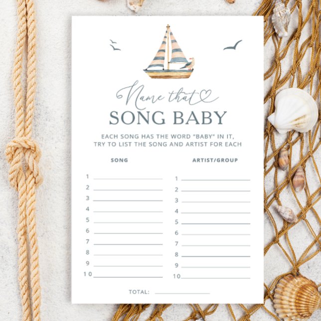 Minimal Nautical Name That Song Baby Shower Game (Creator Uploaded)