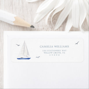 Minimal Nautical Sailboat Ahoy Address