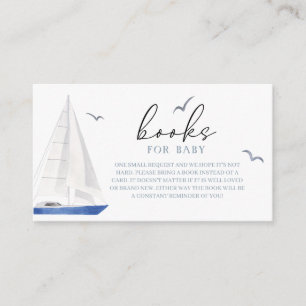Minimal Nautical Sailboat Ahoy Boy Books For Baby Enclosure Card