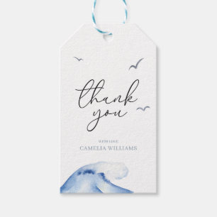 Minimal Nautical Sailboat Ahoy Boy's Thank You Gift Tags