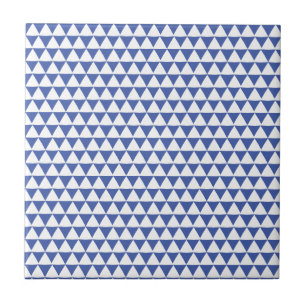 Minimal Navy BlueWhite Triangle Geometric Pattern  Tile
