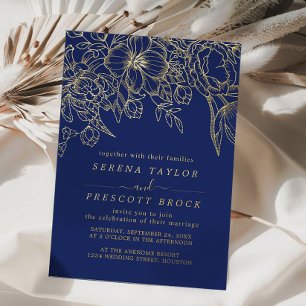 Minimal Navy Bouquet Wedding Real