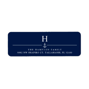 Minimal Navy Nautical   Customisable Address