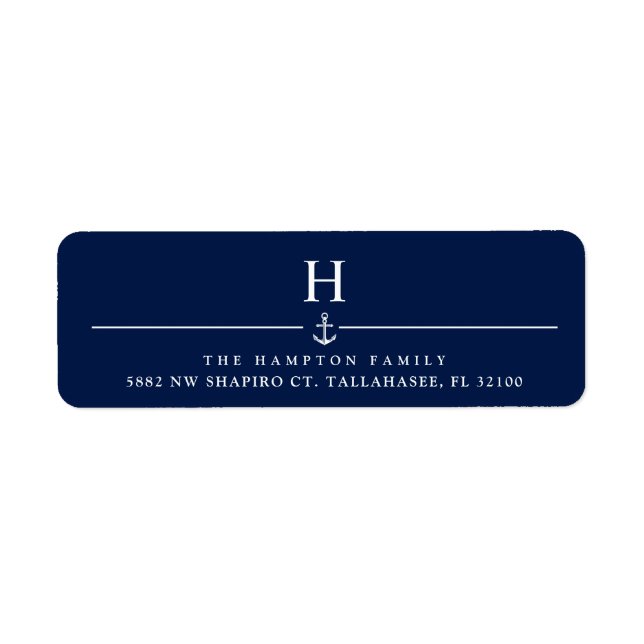 Minimal Navy Nautical | Customisable Address (Front)