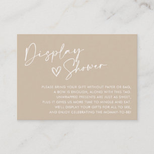 Minimal Neutral Baby Display Shower Enclosure Card