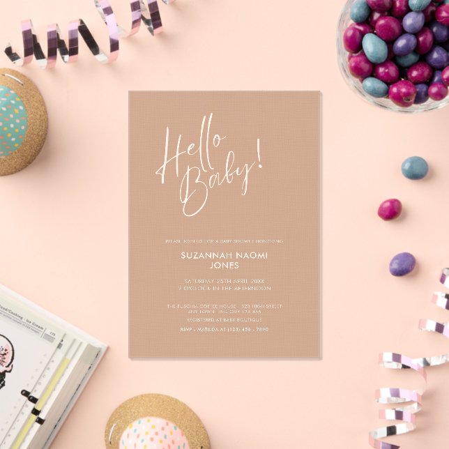 Minimal Neutral  Baby Shower Acrylic Invitation (Insitu (Celebration))