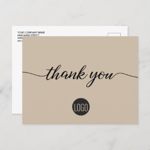 Minimal Neutral Business logo Custom Invitation Postcard