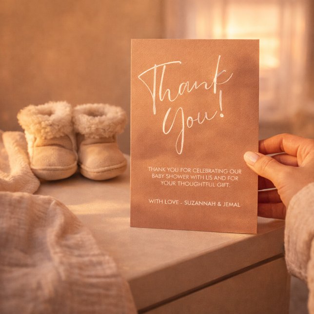 Minimal Neutral Modern Baby Shower Thank You Card (Creator Uploaded)