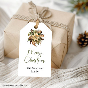 Minimal Neutral Rustic Vintage Earthy Christmas  Gift Tags