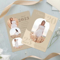 Minimal Neutral Tones Geometric Photo Graduation