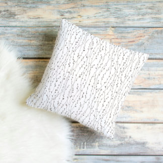 Minimal Neutral Vine Pattern  Cushion