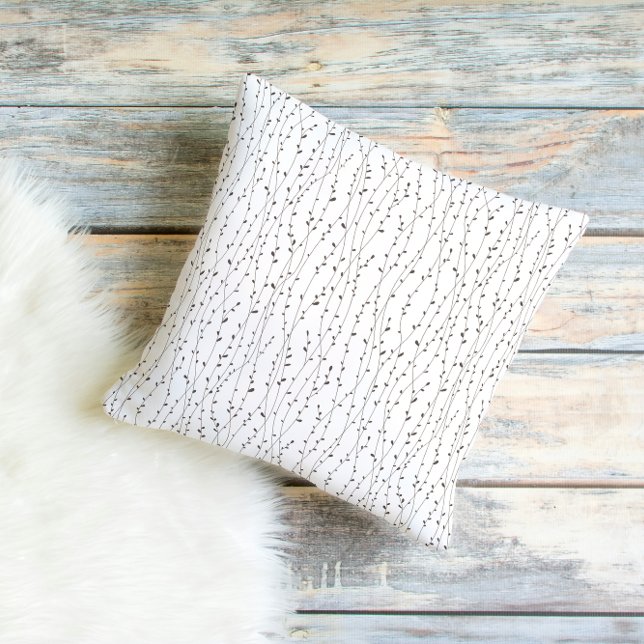 Minimal Neutral Vine Pattern  Cushion (Creator Uploaded)