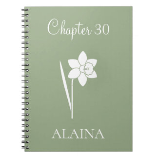 Minimal New Chapter Daffodil March Birth Flower Notebook