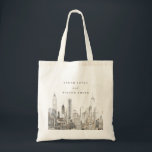 Minimal New York City Skyline Watercolor Wedding Tote Bag<br><div class="desc">If you need any further customisation please feel free to email me on yellowfebstudio@gmail.com. or message via Zazzle.</div>