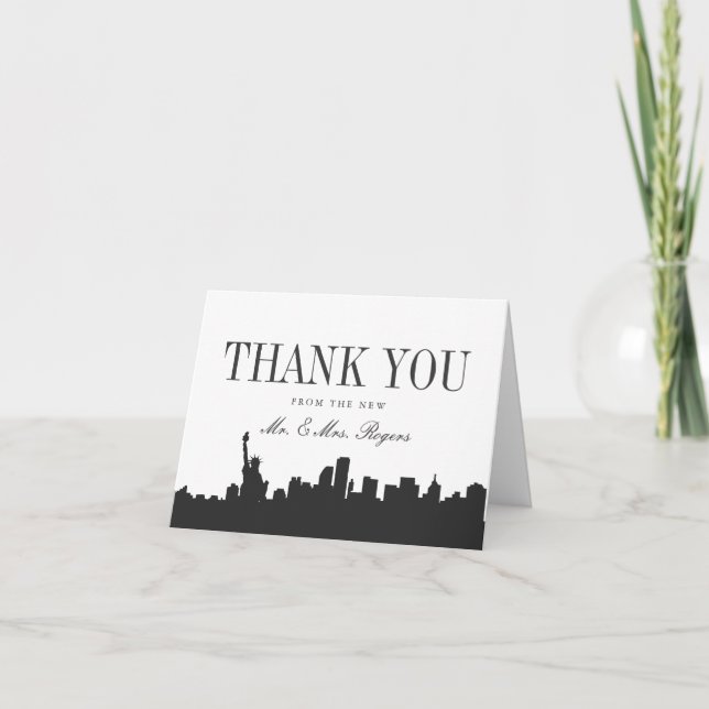Minimal New York Wedding Thank You (Front)