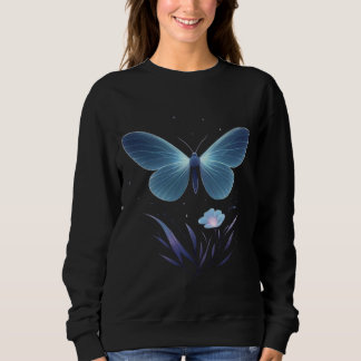 Minimal Night Butterfly Vector – Soft Glow Illustr Sweatshirt