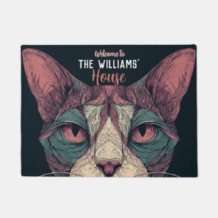 Minimal Norwegian Forest Cat Flat Warming Gift Doormat