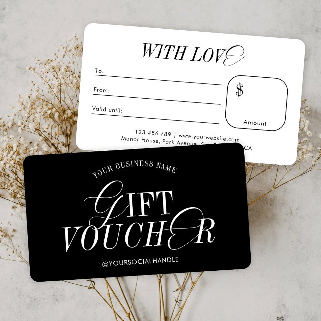 Minimal Nostalgic Elegant Business Gift Voucher (Embrace the nostalgia with this elegant business gift voucher design)