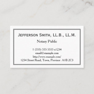 Minimal Notary Public Business Card