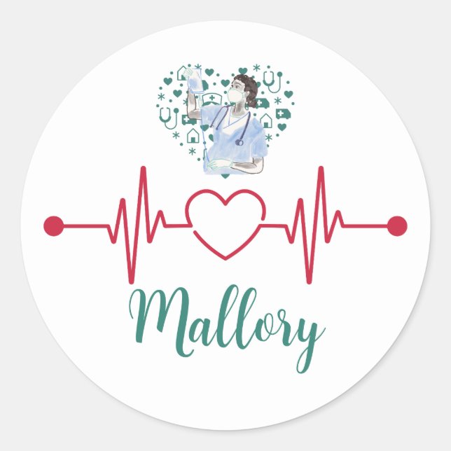 Minimal Nurse Sticker | scrub squad | nurse gift (Front)