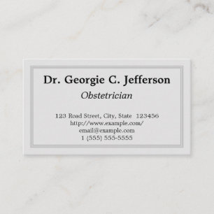 Minimal Obstetrician Business Card