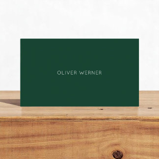 Minimal of the minimalist elegant dark-green business card