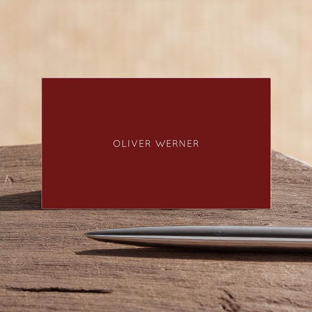 Minimal of the Minimalist Elegant dark-red Business Card (Creator Uploaded)