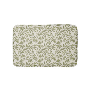 Minimal Olive Branch Pattern Bath Mat