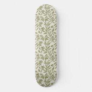 Minimal Olive Branch Pattern Skateboard