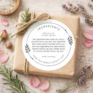 Minimal Olive Branch Wreath Ingredients Label