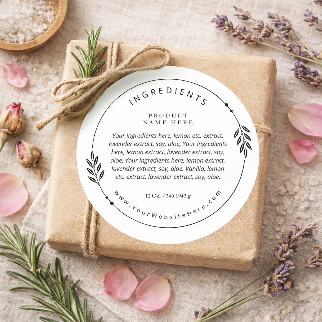 Minimal Olive Branch Wreath Ingredients Label (Minimal Olive Branch Wreath Ingredients Label)