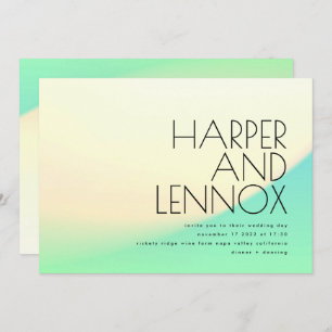 Minimal Ombre Gradient Yellow Green Tropical Invitation