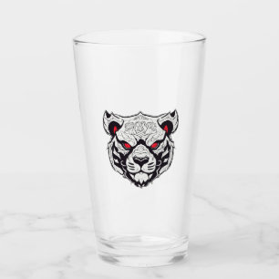 Minimal Oni Panda – Black & White Demon LogT-Shirt Glass