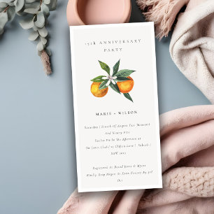 Minimal Orange Boho Any Year Anniversary Invite