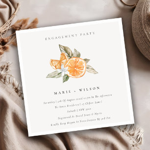 Minimal Orange Boho Botanical Engagement Invite