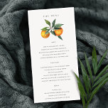 Minimal Orange Boho Botanical Wedding Menu Card<br><div class="desc">If you need any further customisation please feel free to message me on yellowfebstudio@gmail.com.</div>