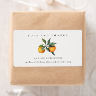 Minimal Orange Botanical Boho Love Thanks Wedding