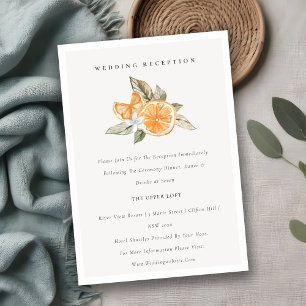 Minimal Orange Botanical Boho Wedding Reception Enclosure Card