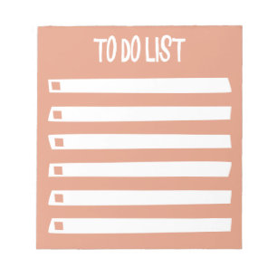 Minimal Orange Pink White Simple Girly To Do List Notepad