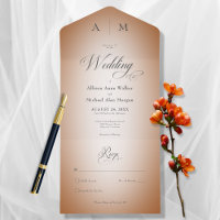 Minimal Orange Rust & White Blur Modern No Dinner