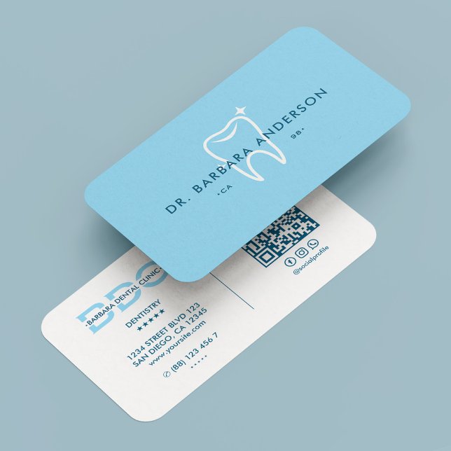 Minimal Orthodontist Dentist Sky Blue Tooth Business Card (Minimal Orthodontist Dentist Sky Blue Tooth Business Card
)