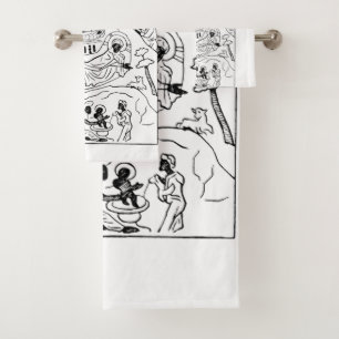 Minimal Orthodox Nativity scene Bath Towel Set